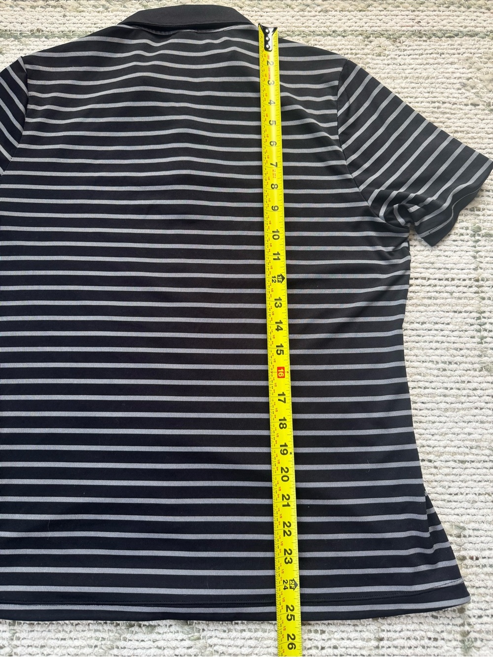 Oakley Womens Performance Golf Polo Shirt Black Striped Fits Like L - Picture 7 of 7